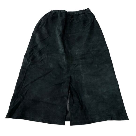 Dialogue Black Suede Long Skirt 18W Vintage - Picture 3 of 3